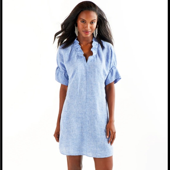 Finley Dresses Finley Washed Linen Blue Crosby Dress Chambray
